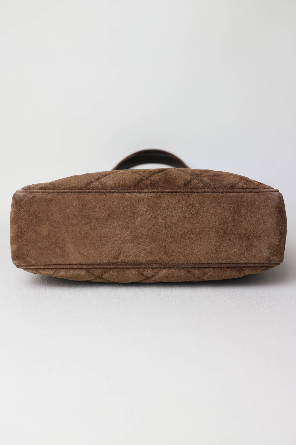 CHANEL Vintage CC Suede Handbag Brown