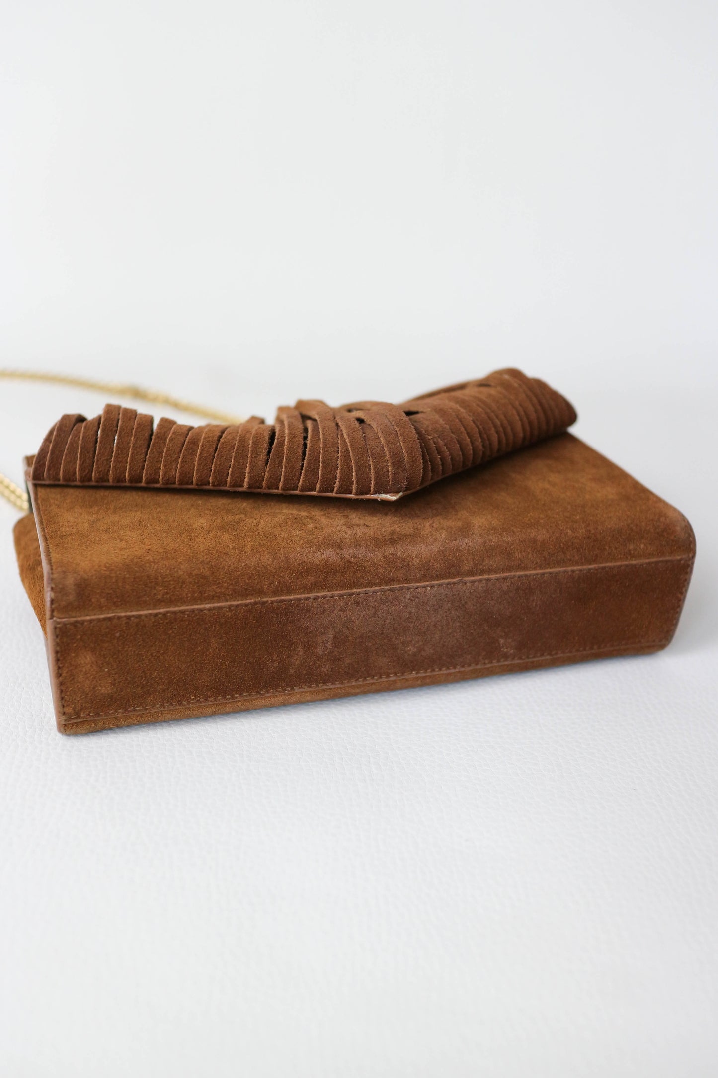 Saint Laurent Suede Fringe Shoulder Bag