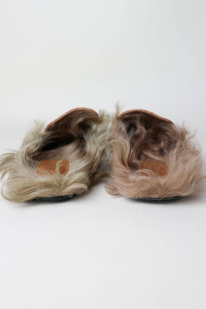 Gucci Princetown Monogram Fur Loafers Brown