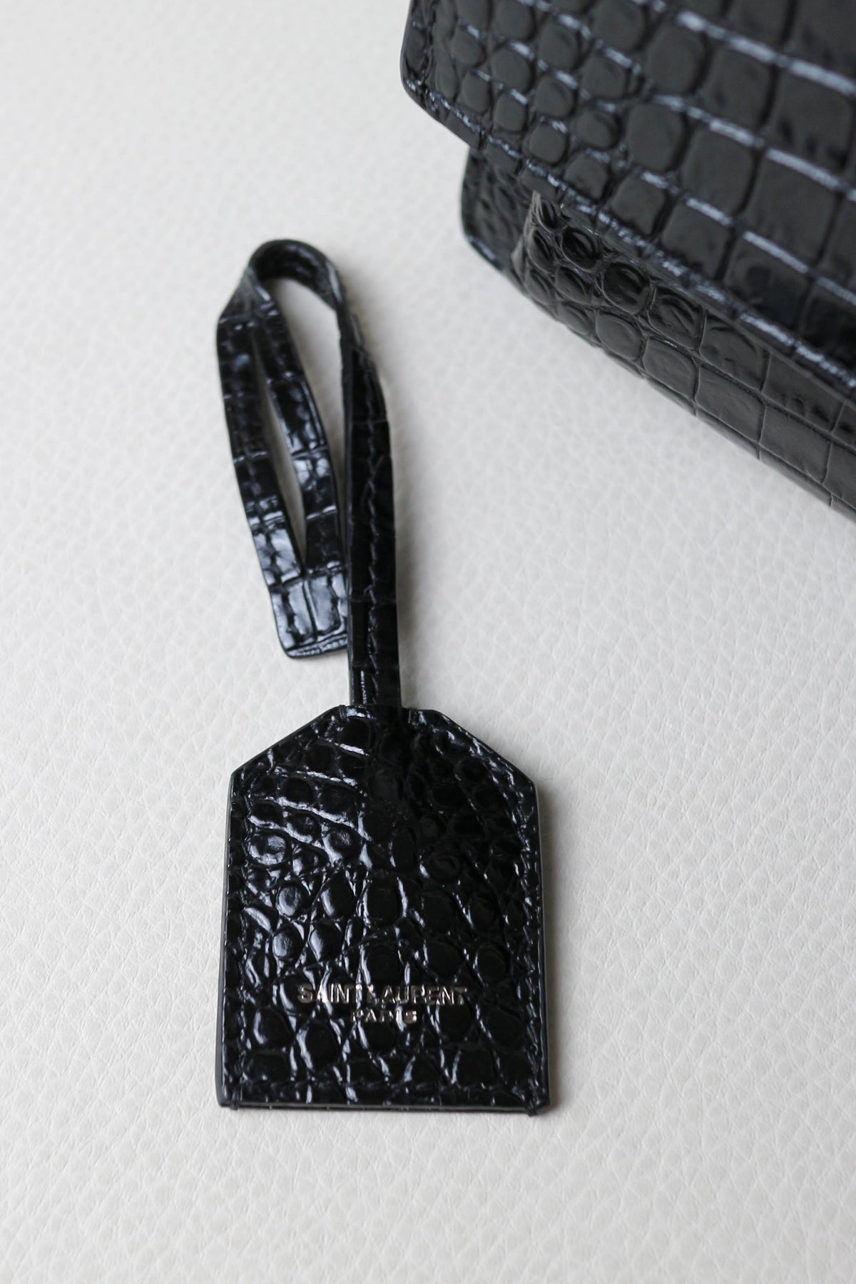Saint Laurent Sunset Croco Shoulder Bag Medium