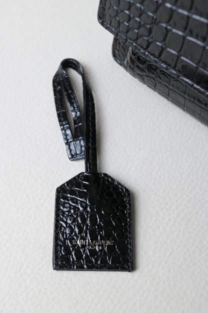 Saint Laurent Sunset Croco Shoulder Bag Medium
