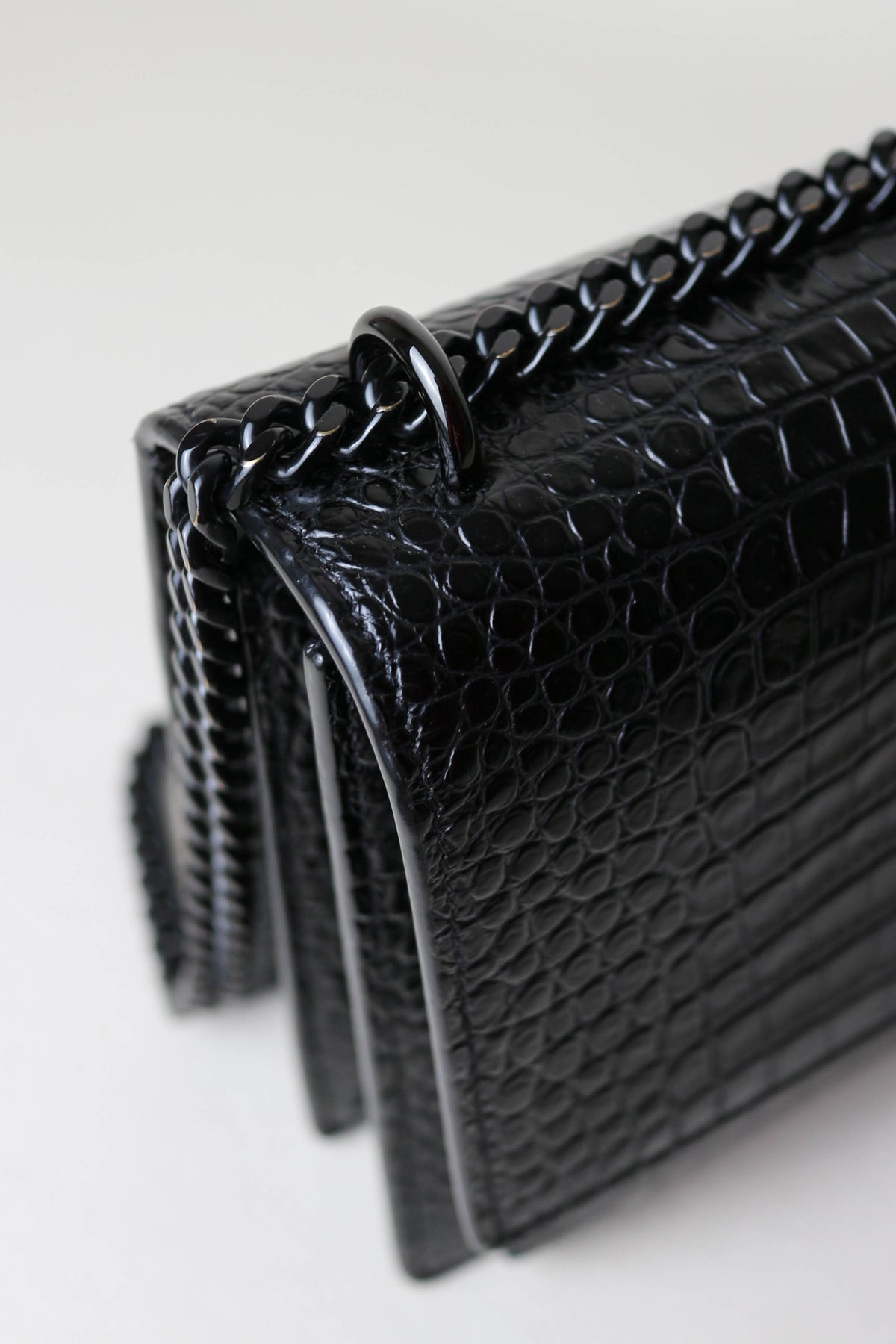 Saint Laurent Sunset Croco Shoulder Bag Medium