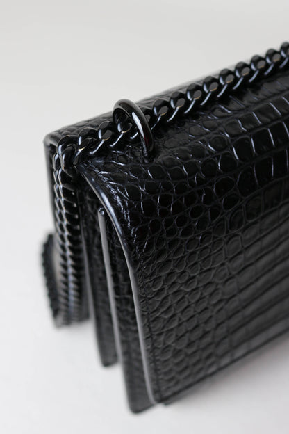 Saint Laurent Sunset Croco Shoulder Bag Medium