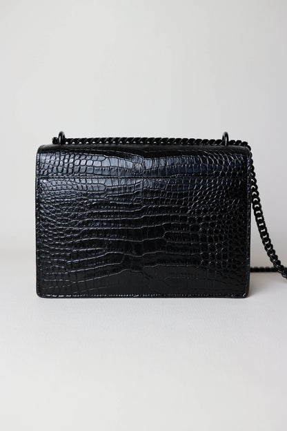 Saint Laurent Sunset Croco Shoulder Bag Medium