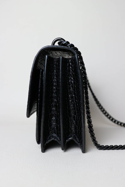 Saint Laurent Sunset Croco Shoulder Bag Medium