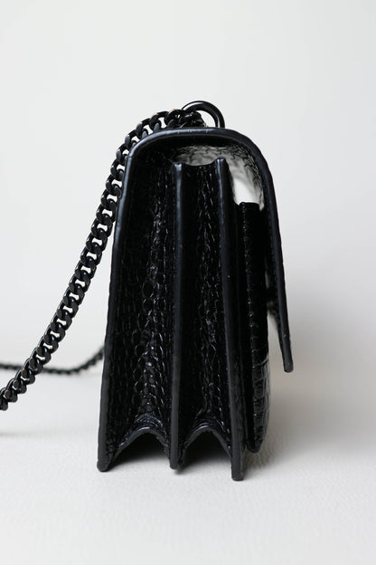 Saint Laurent Sunset Croco Shoulder Bag Medium