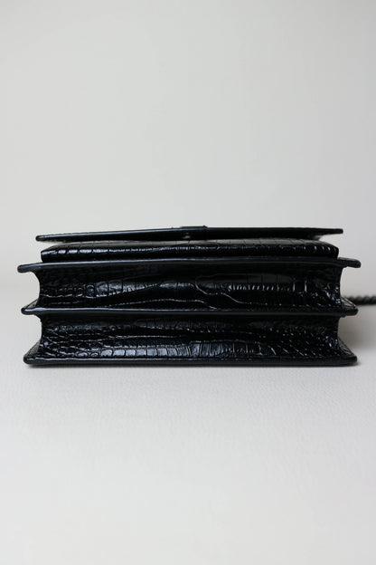 Saint Laurent Sunset Croco Shoulder Bag Medium