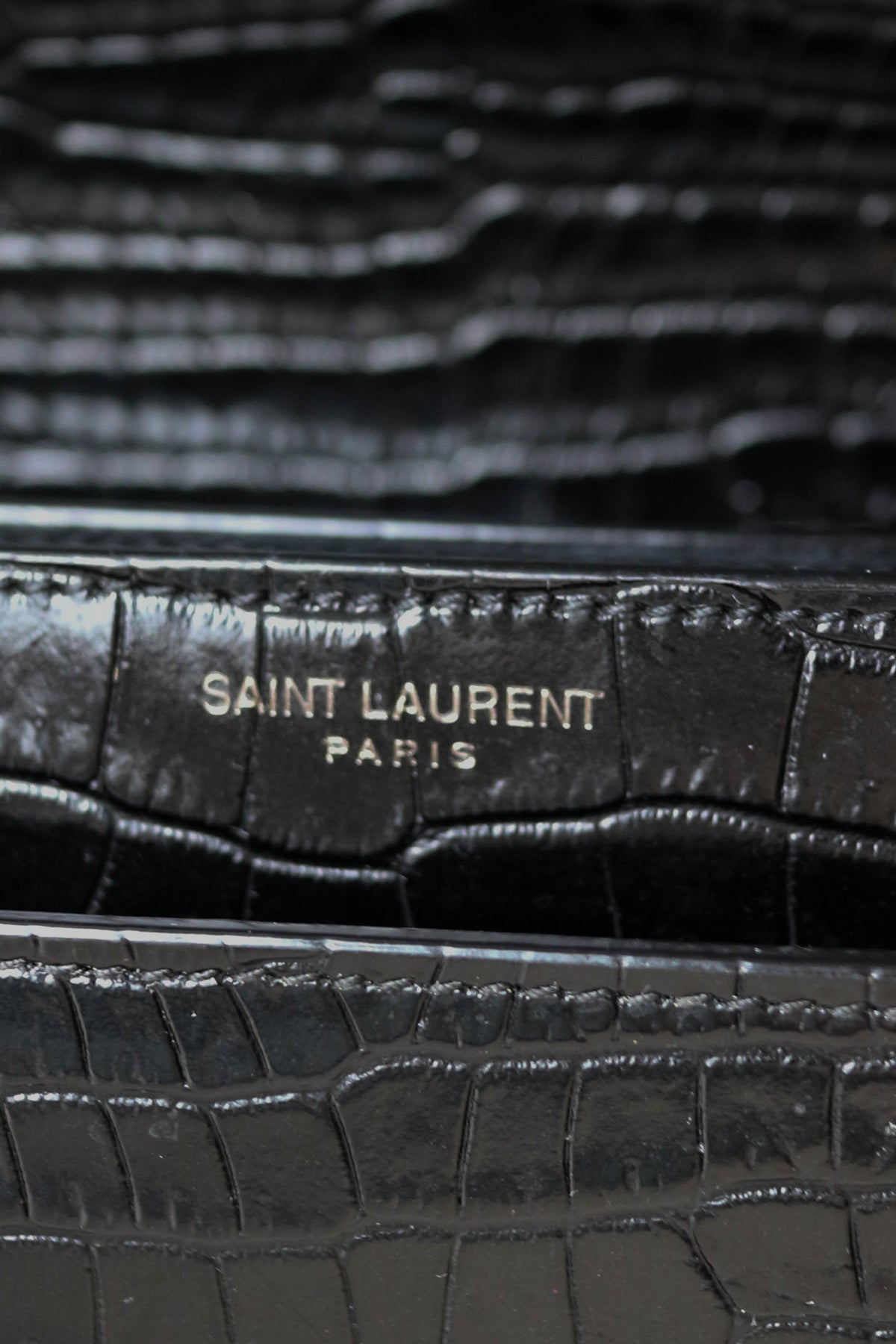 Saint Laurent Sunset Croco Shoulder Bag Medium