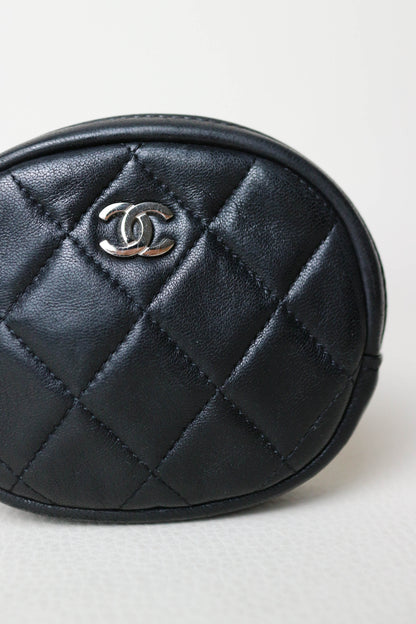 CHANEL Quilted Coin Purse Black
