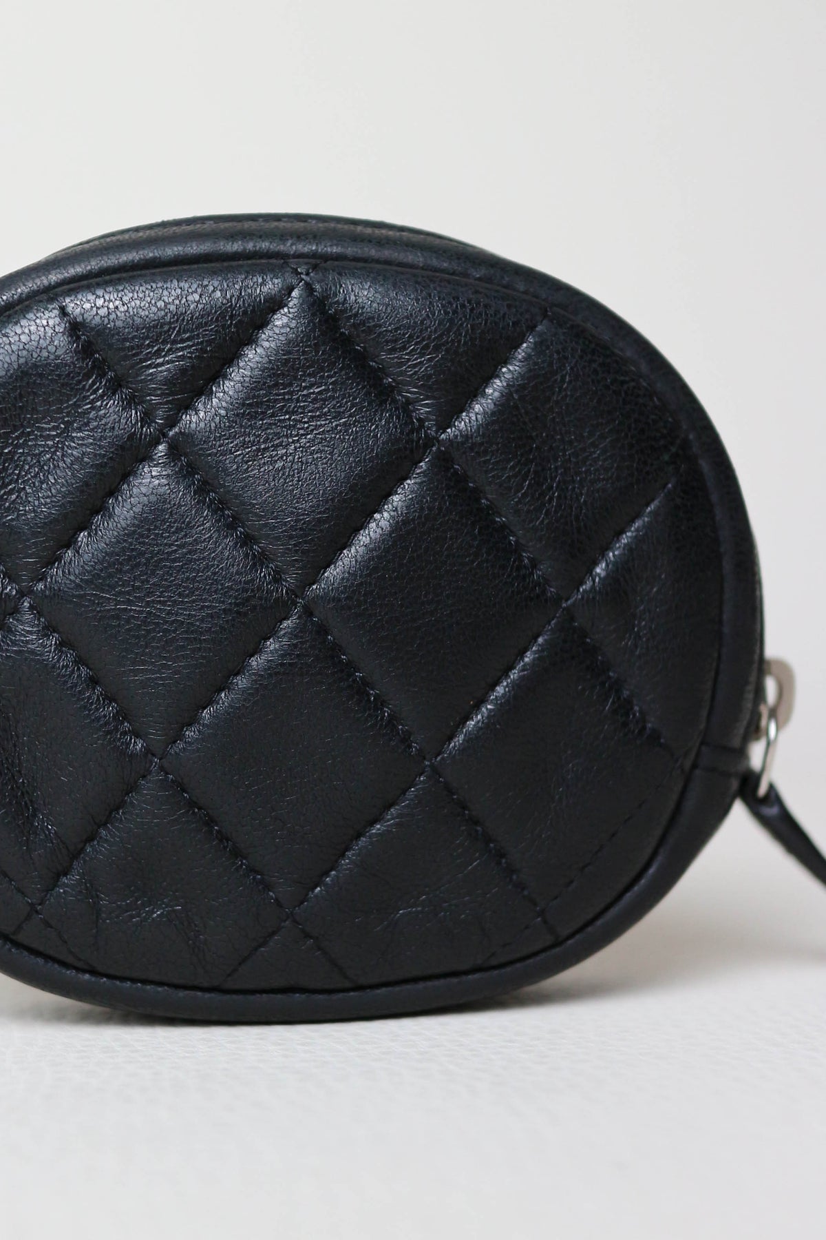 CHANEL Quilted Coin Purse Black