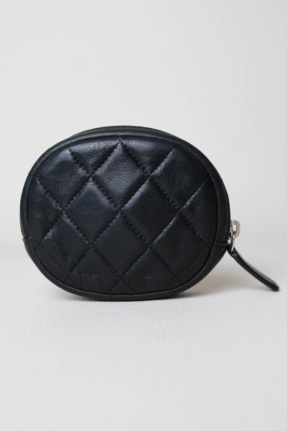 CHANEL Quilted Coin Purse Black