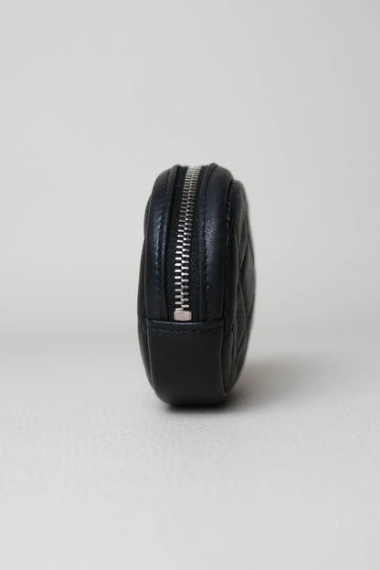 CHANEL Quilted Coin Purse Black