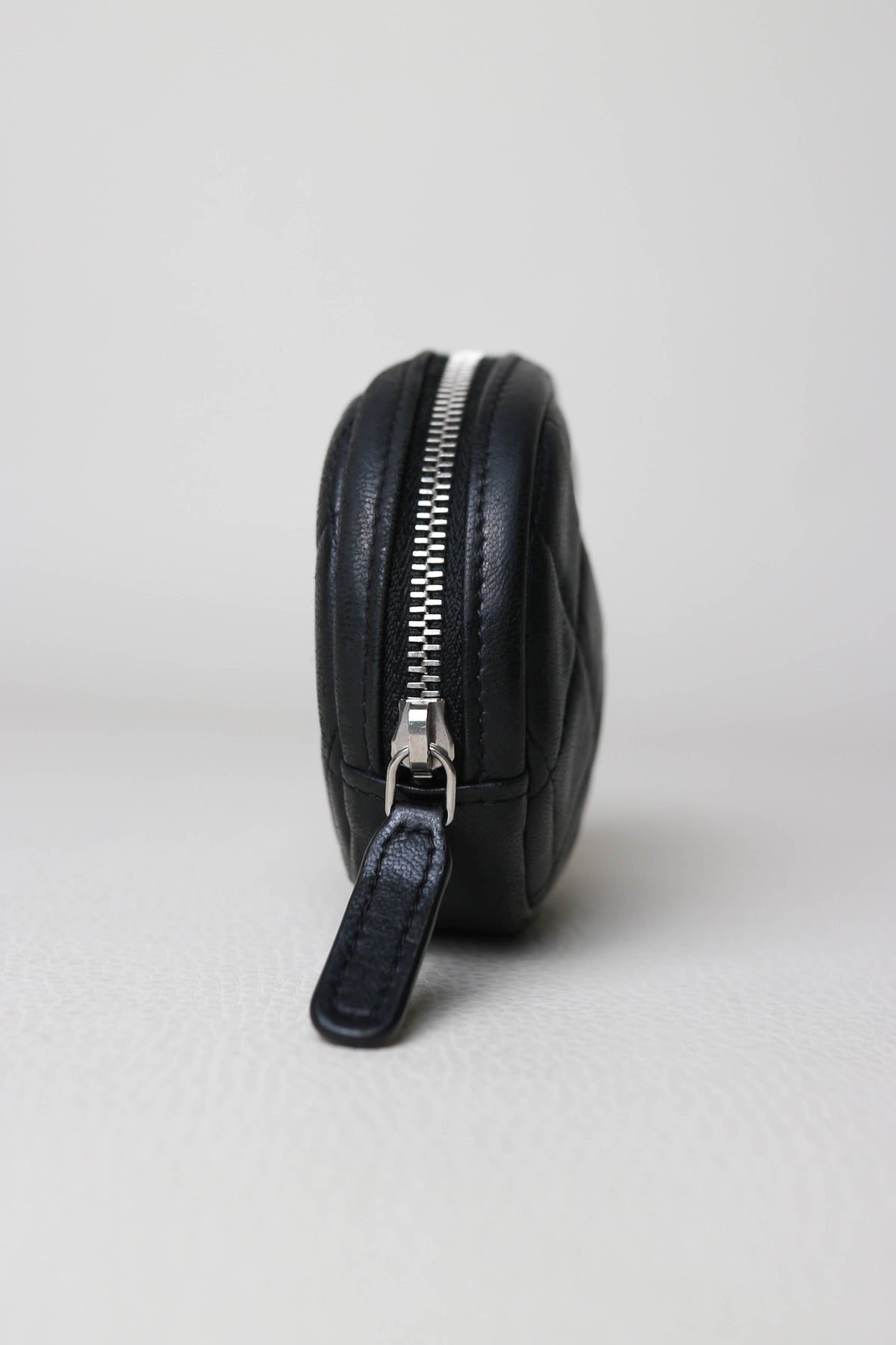 CHANEL Quilted Coin Purse Black