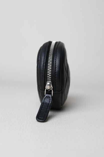 CHANEL Quilted Coin Purse Black