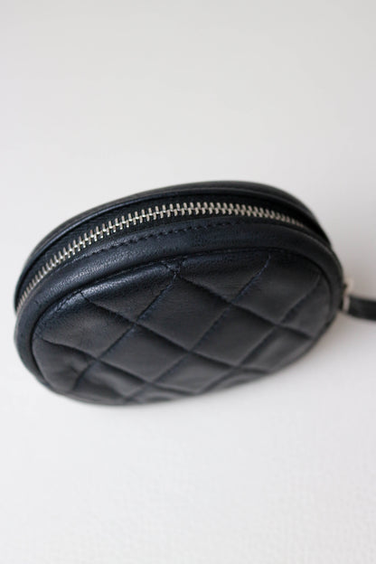 CHANEL Quilted Coin Purse Black
