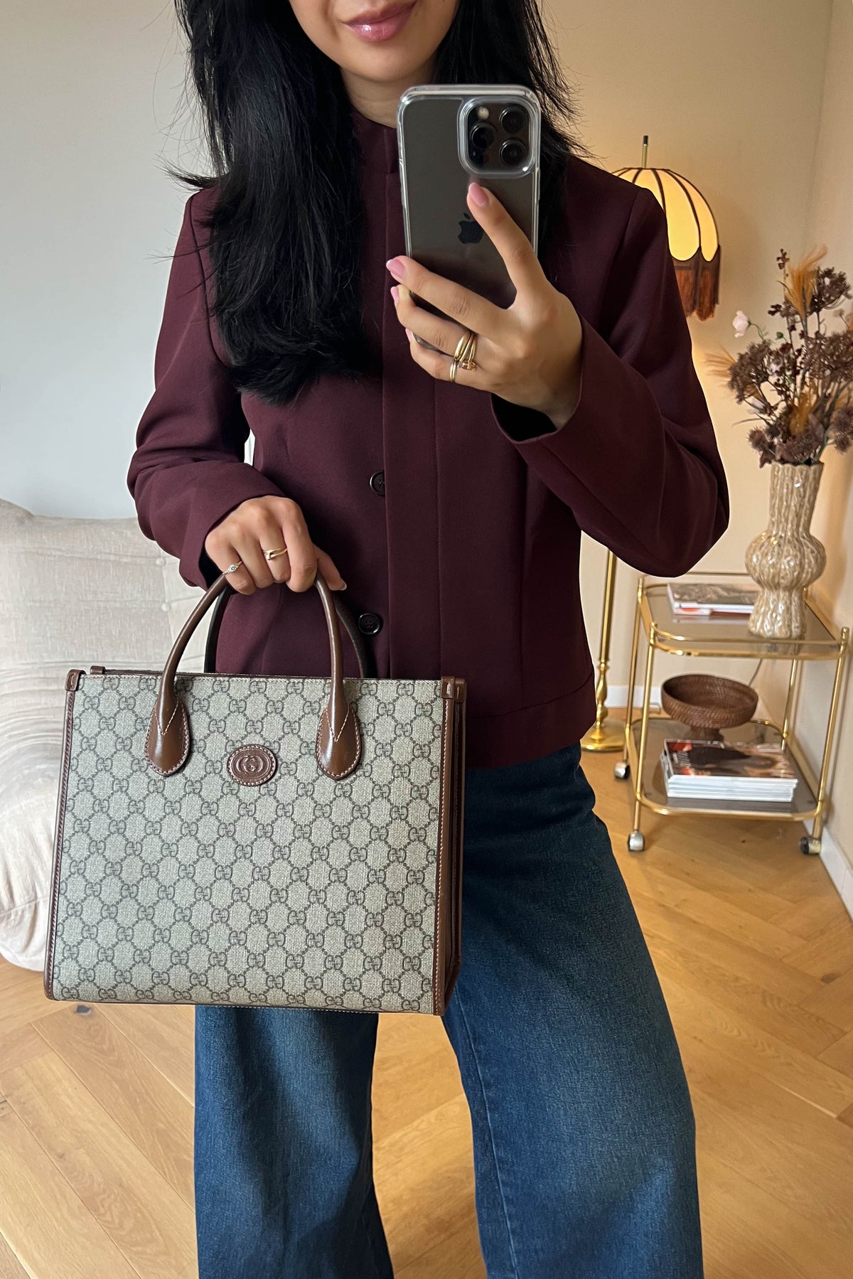 Gucci GG Supreme Monogram Canvas Tote Bag
