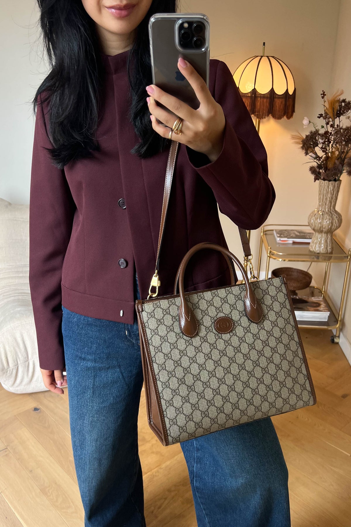Gucci GG Supreme Monogram Canvas Tote Bag