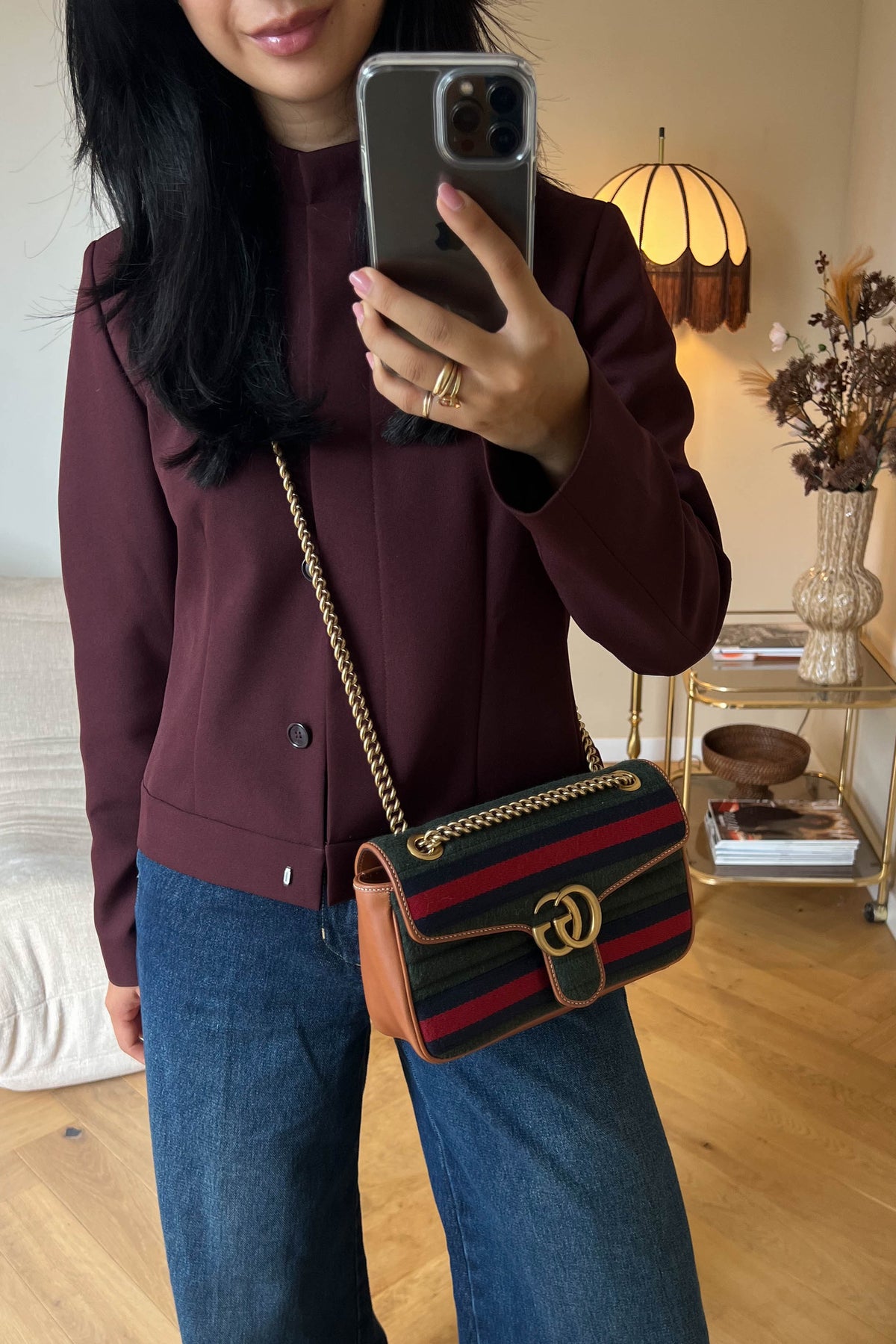 Gucci Marmont Webbing Shoulder Bag Small