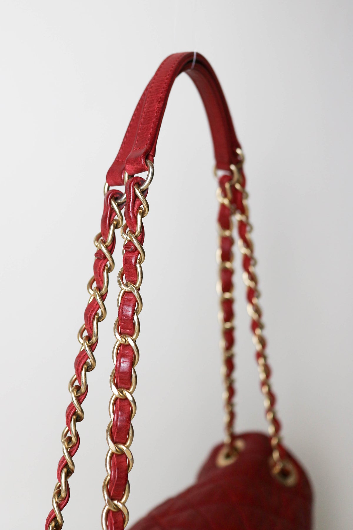 CHANEL Coco Pleats Jumbo Single Flap Bag Red