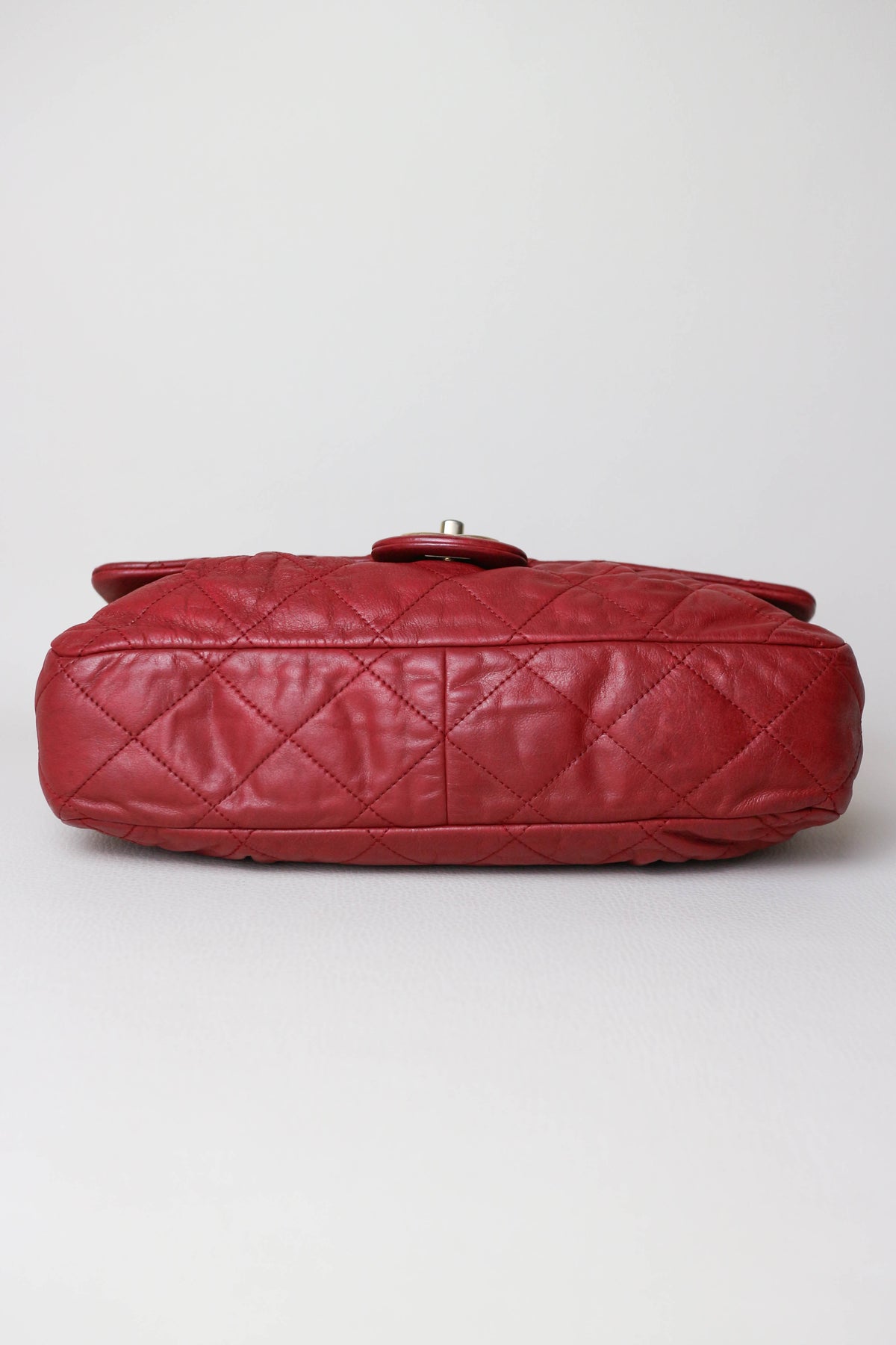 CHANEL Coco Pleats Jumbo Single Flap Bag Red
