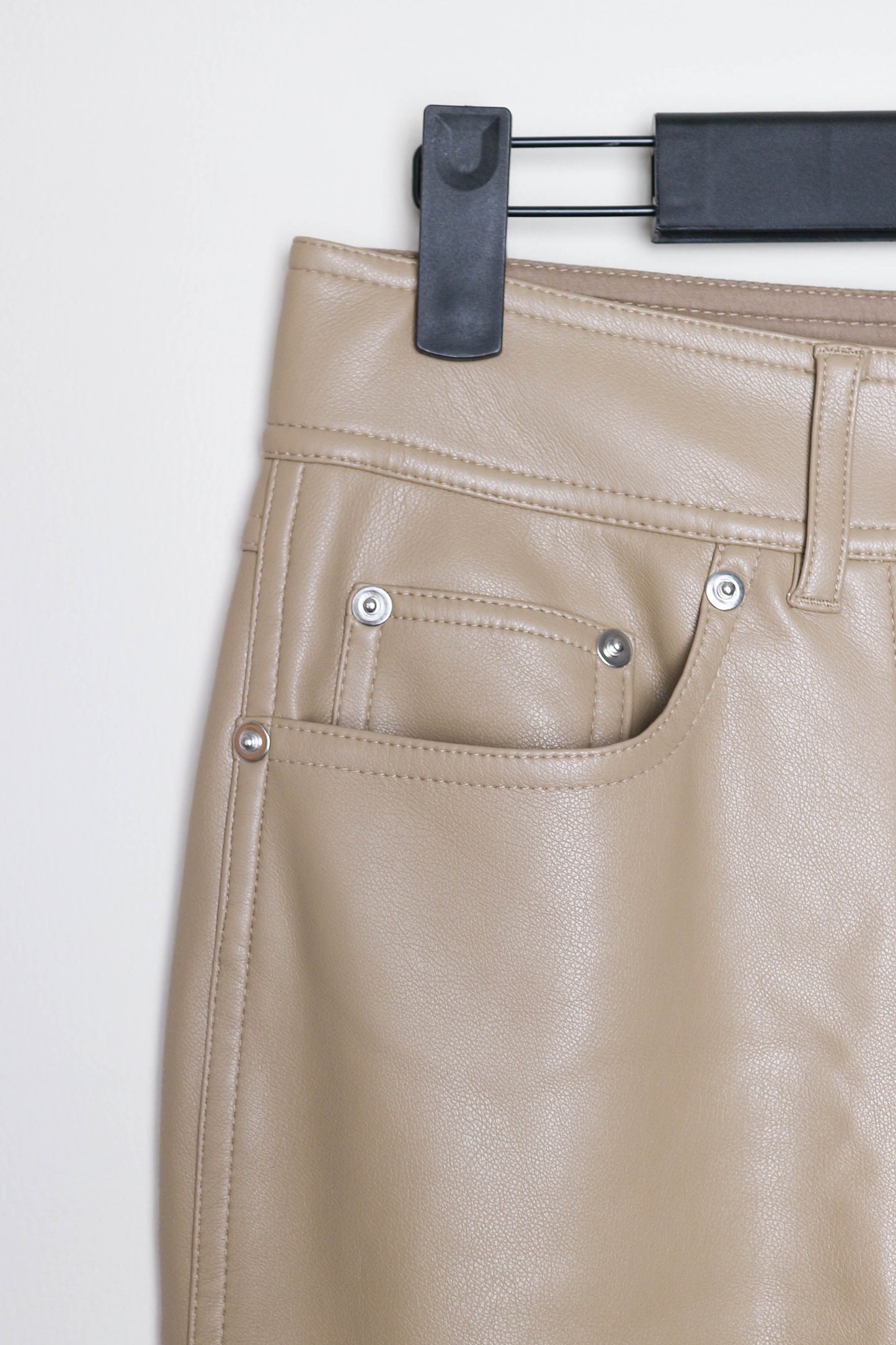 Stand Studio Faux Leather Pants Beige
