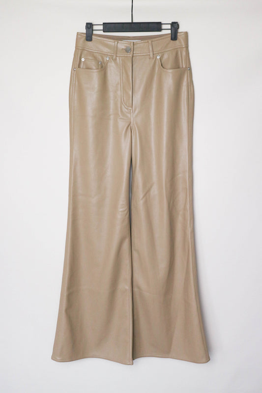 Stand Studio Faux Leather Pants Beige