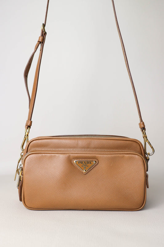 Prada Leather Crossbody Bag Brown
