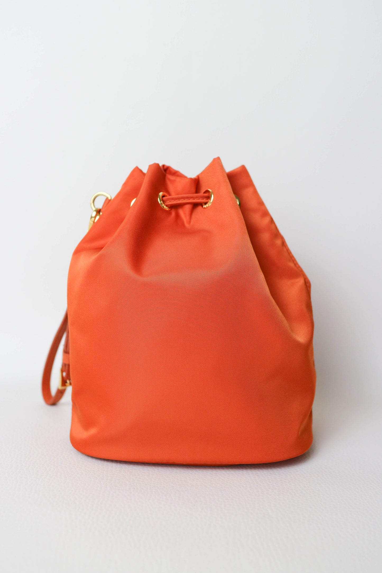 Prada Nylon Bucket Bag Orange