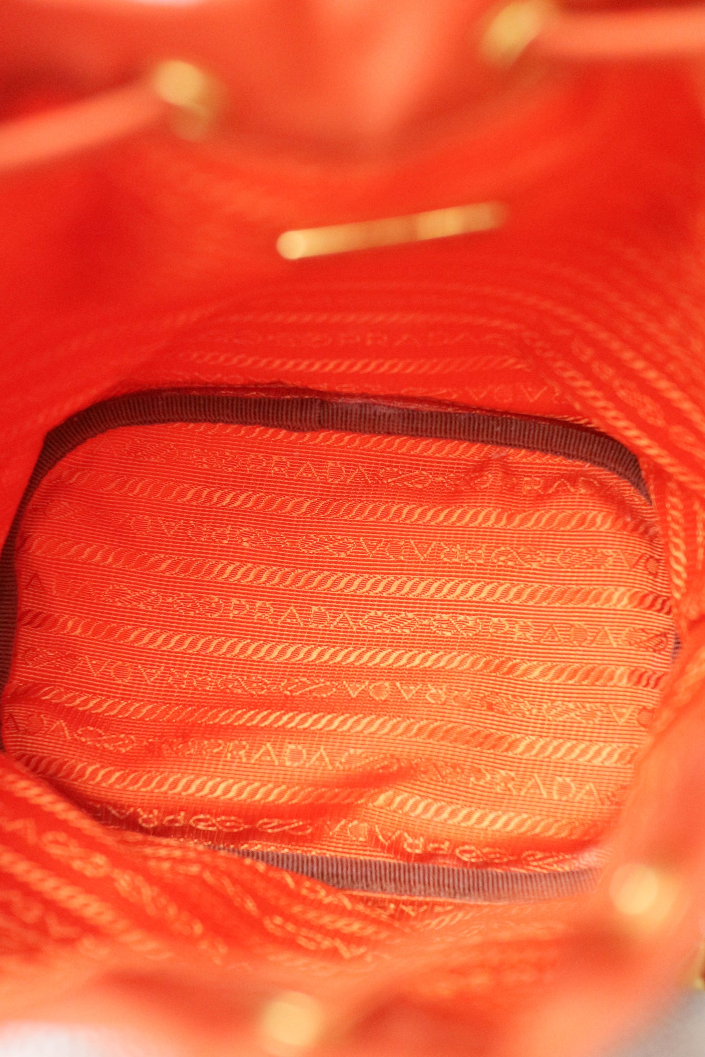 Prada Nylon Bucket Bag Orange