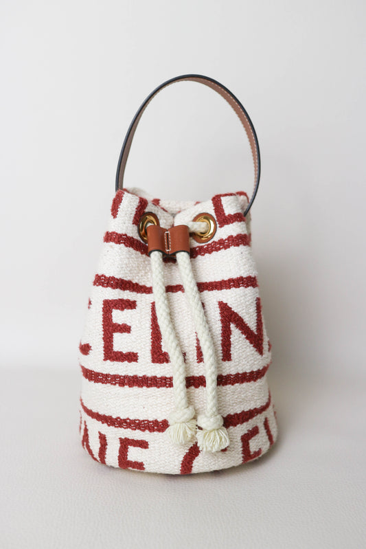 CELINE Teen Drawstring Canvas Bag