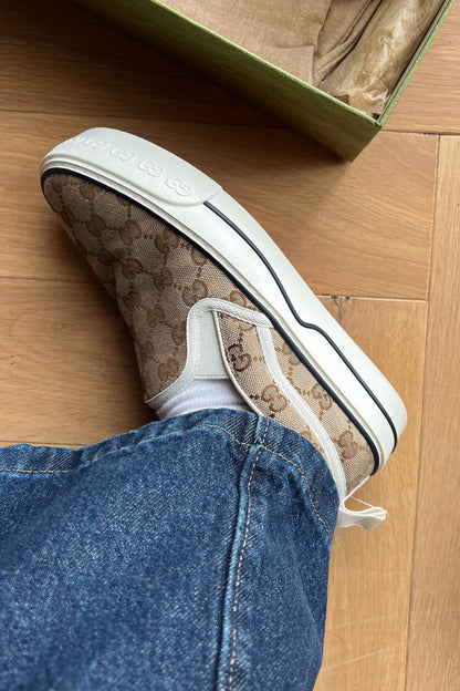 Gucci Tennis 1977 Canvas Slip On Sneakers