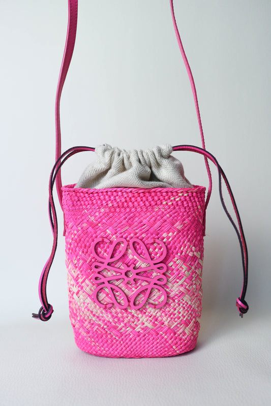 LOEWE Mini Raffia Bag Pink