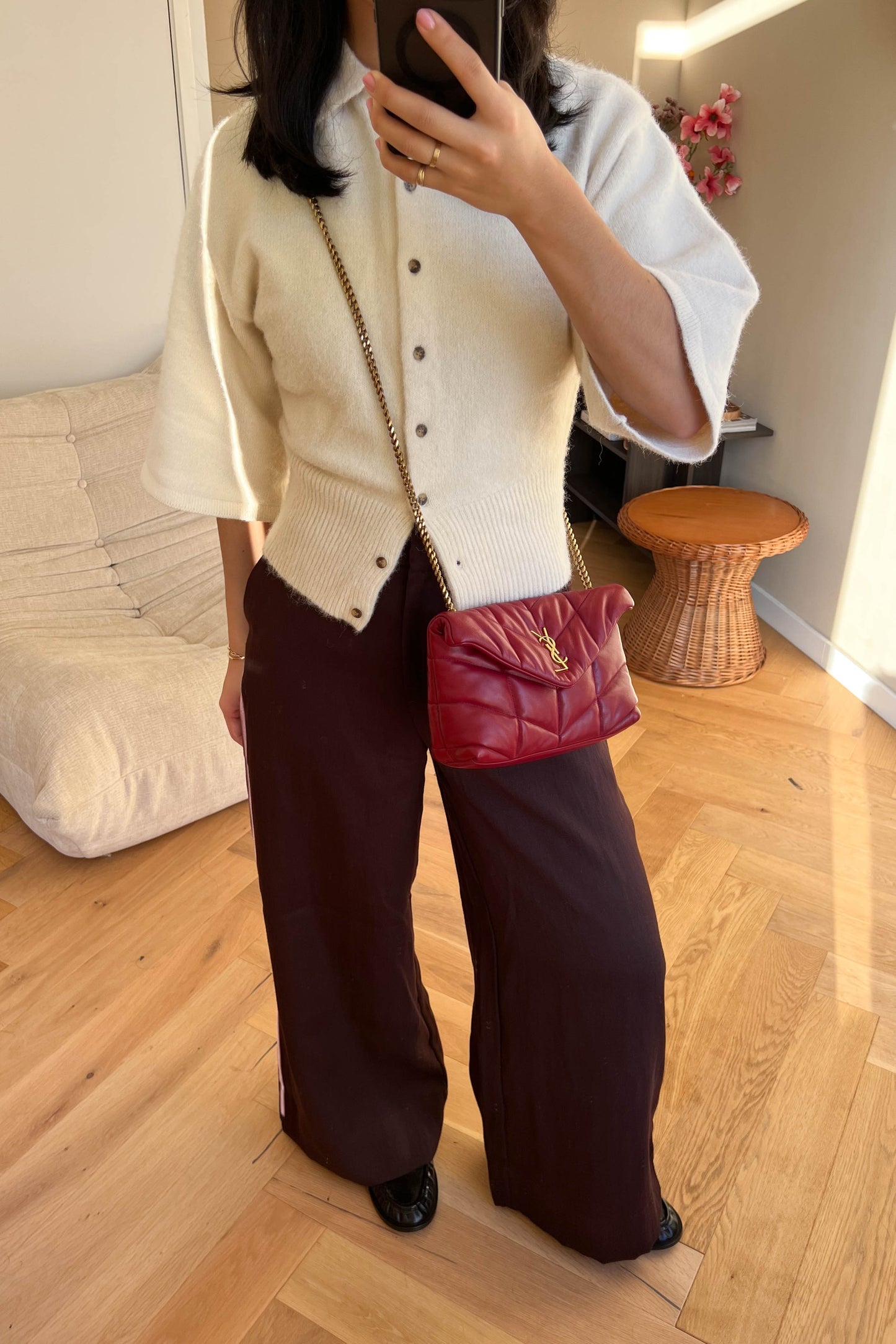 Saint Laurent Loulou Puffer Bag Red