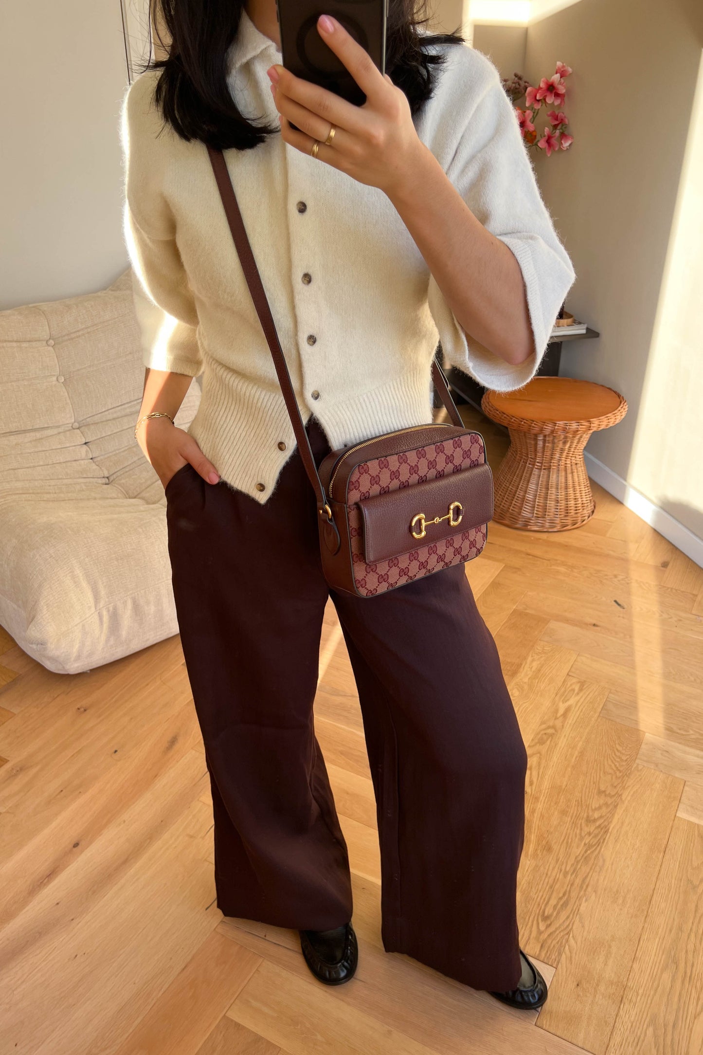 Gucci Horsebit 1955 Camera Bag Burgundy