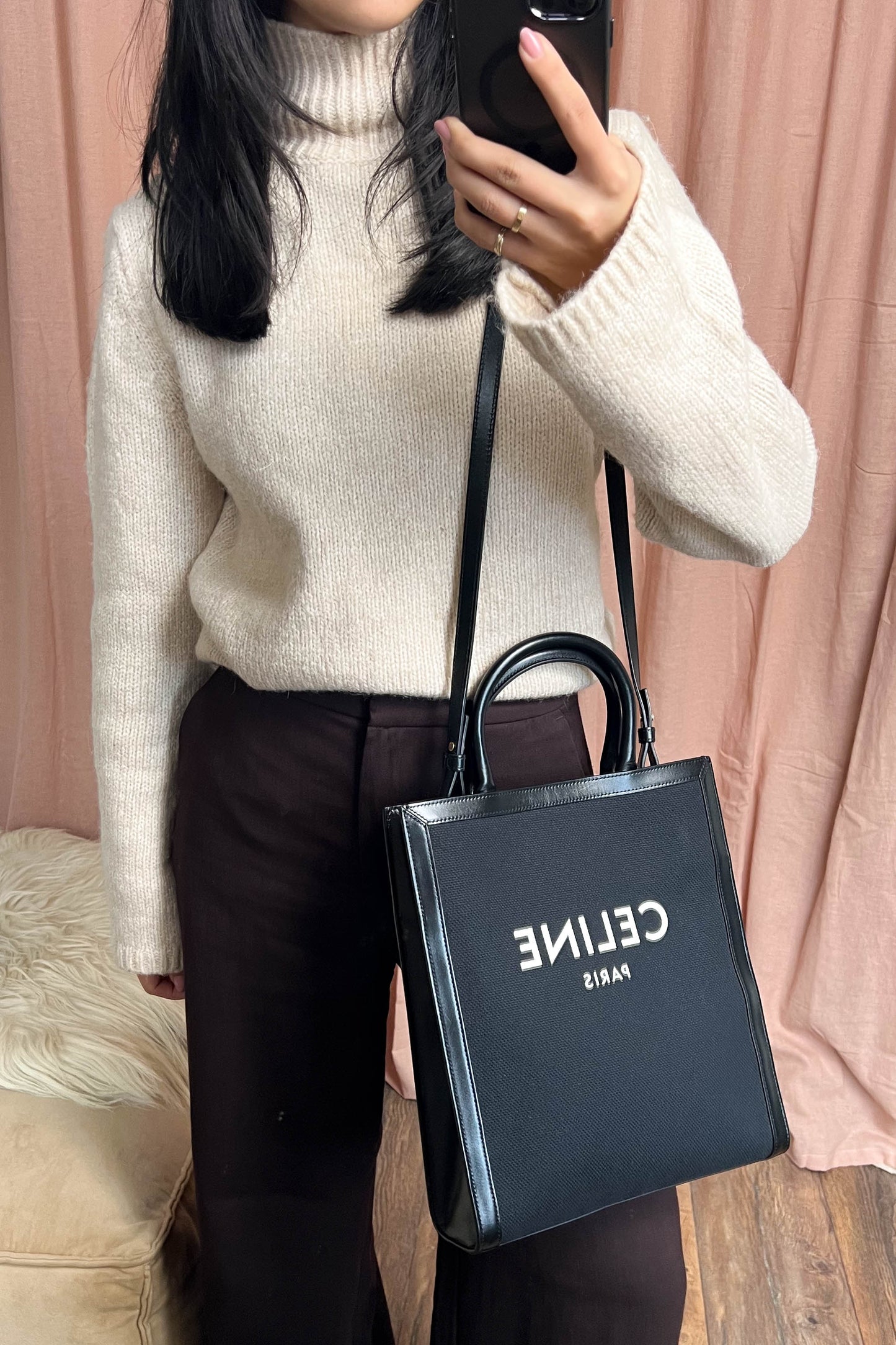 CELINE Logo Cabas Tote Bag