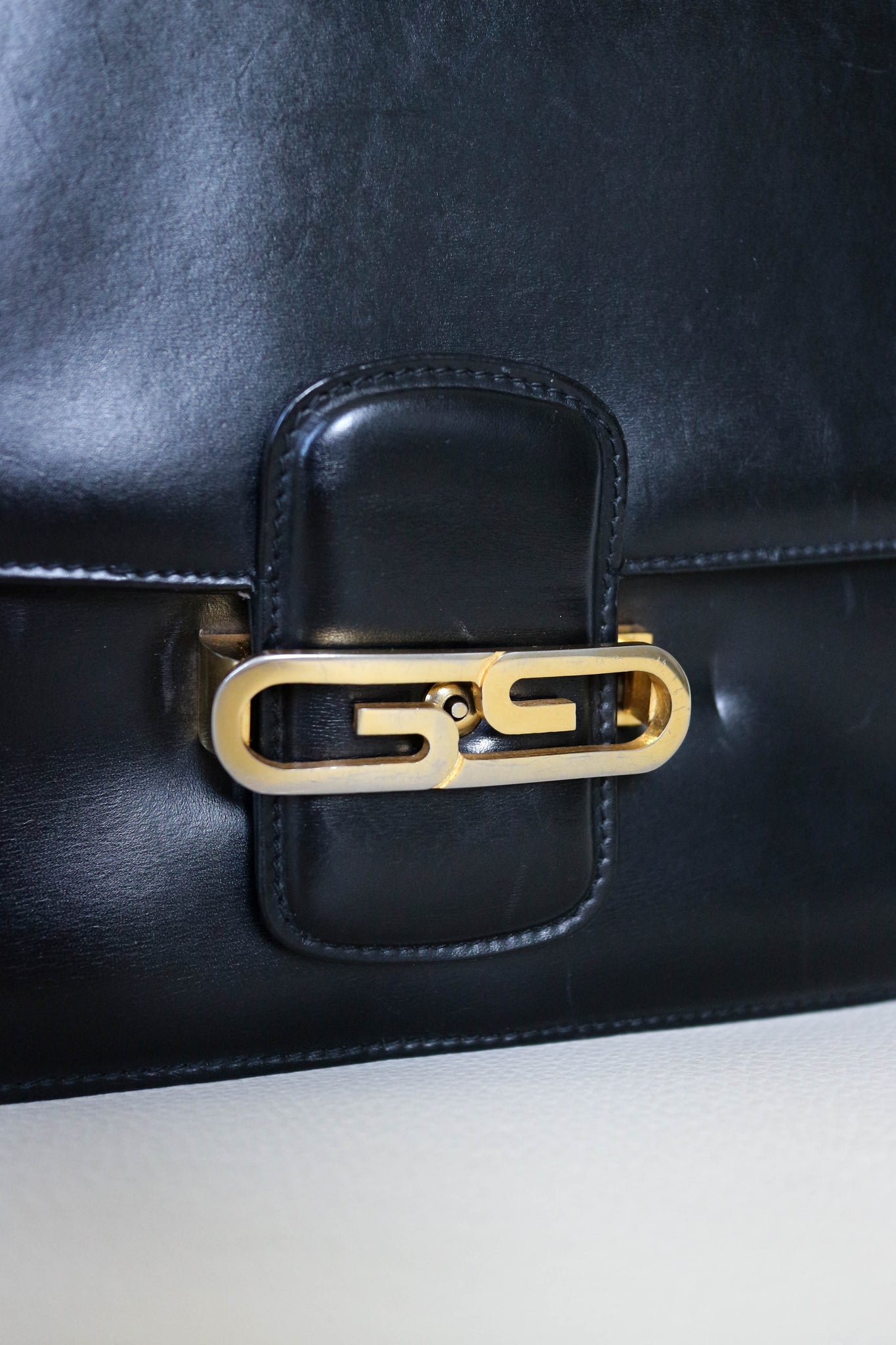Vintage Gucci Shoulder Bag Black Leather