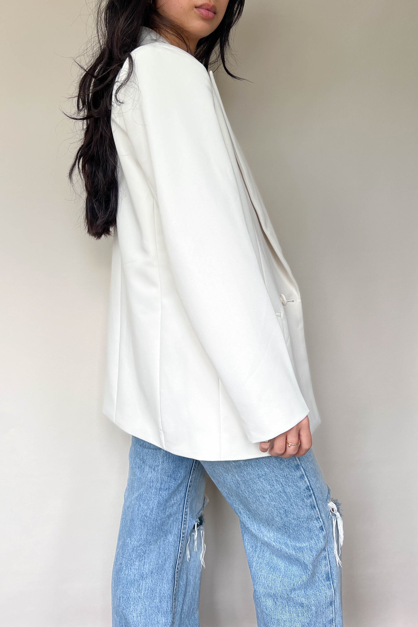 The Frankie Shop Oversized Corrin Blazer Ivory