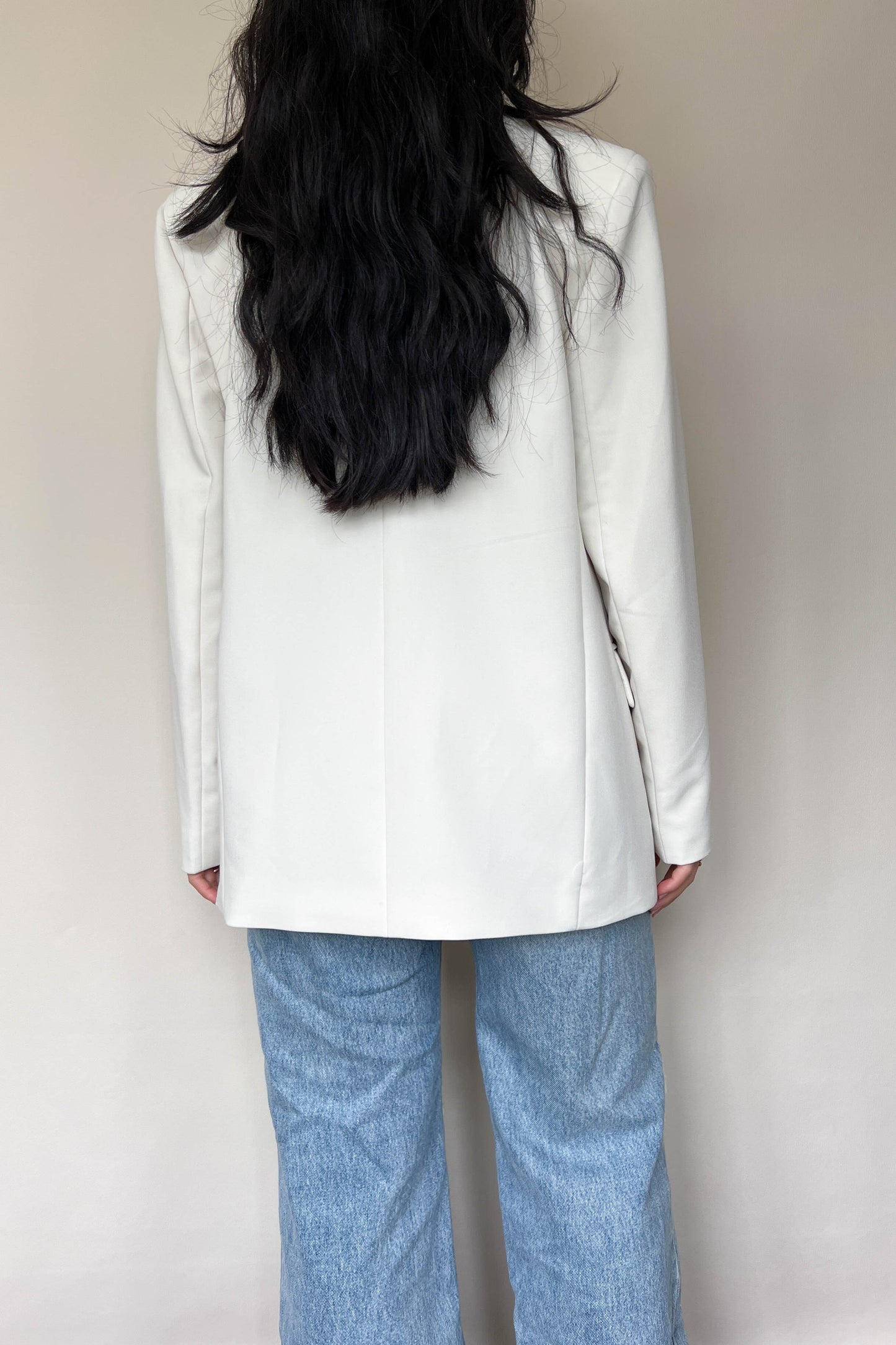 The Frankie Shop Oversized Corrin Blazer Ivory