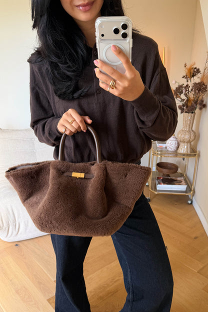 DeMellier The New York Shearling Tote Bag Medium