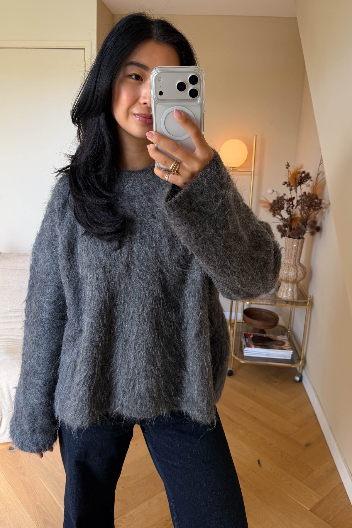 TOTEME Alpaca Oversized Knit Jumper Grey