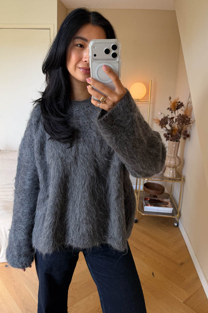 TOTEME Alpaca Oversized Knit Jumper Grey