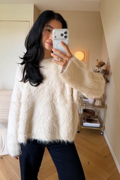 TOTEME Alpaca Oversized Knit Jumper Cream
