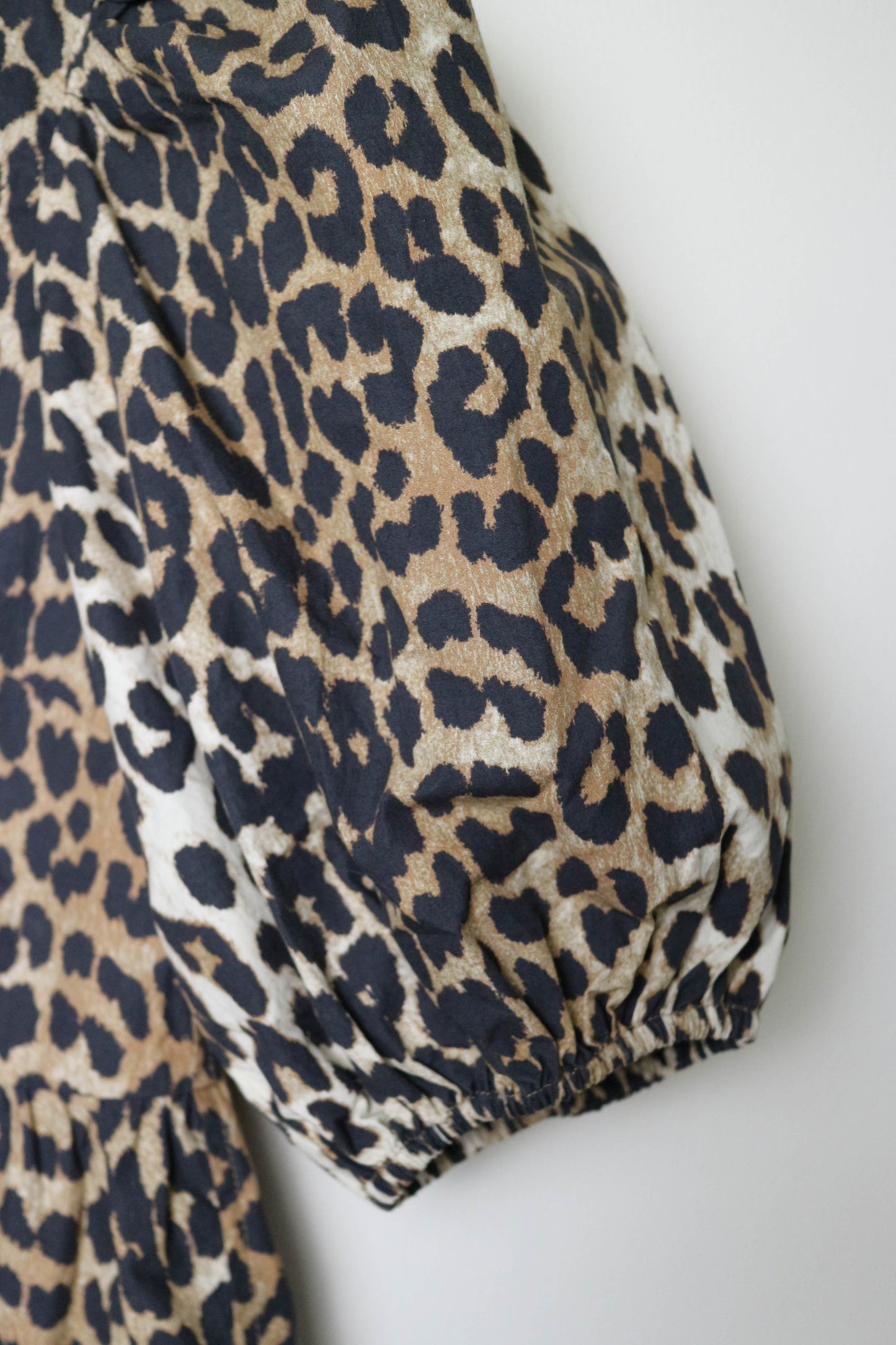 GANNI Cotton Leopard Tie Top