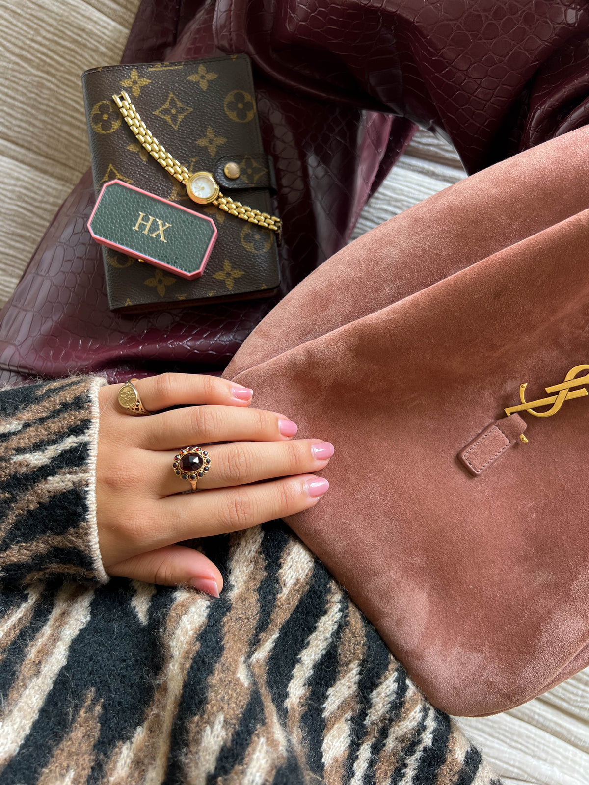Vintage Big Garnet Oval Ring