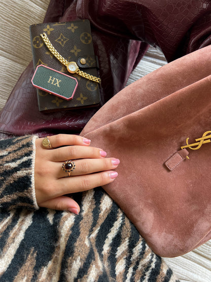 Vintage Big Garnet Oval Ring