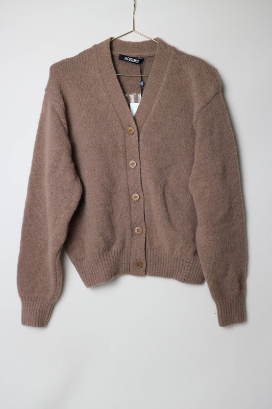 Jacquemus Logo Cardigan Brown