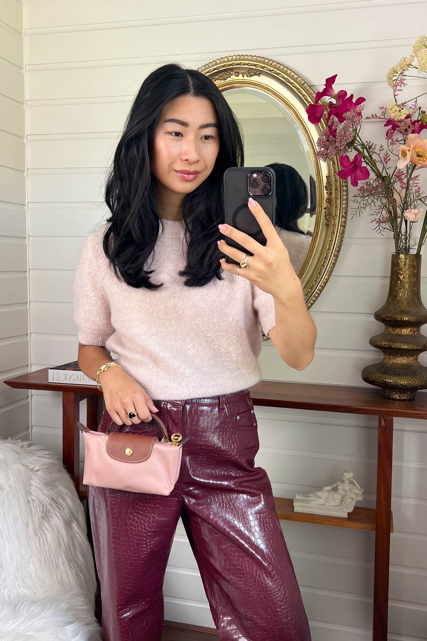Longchamp Mini Pouch Pink Tea