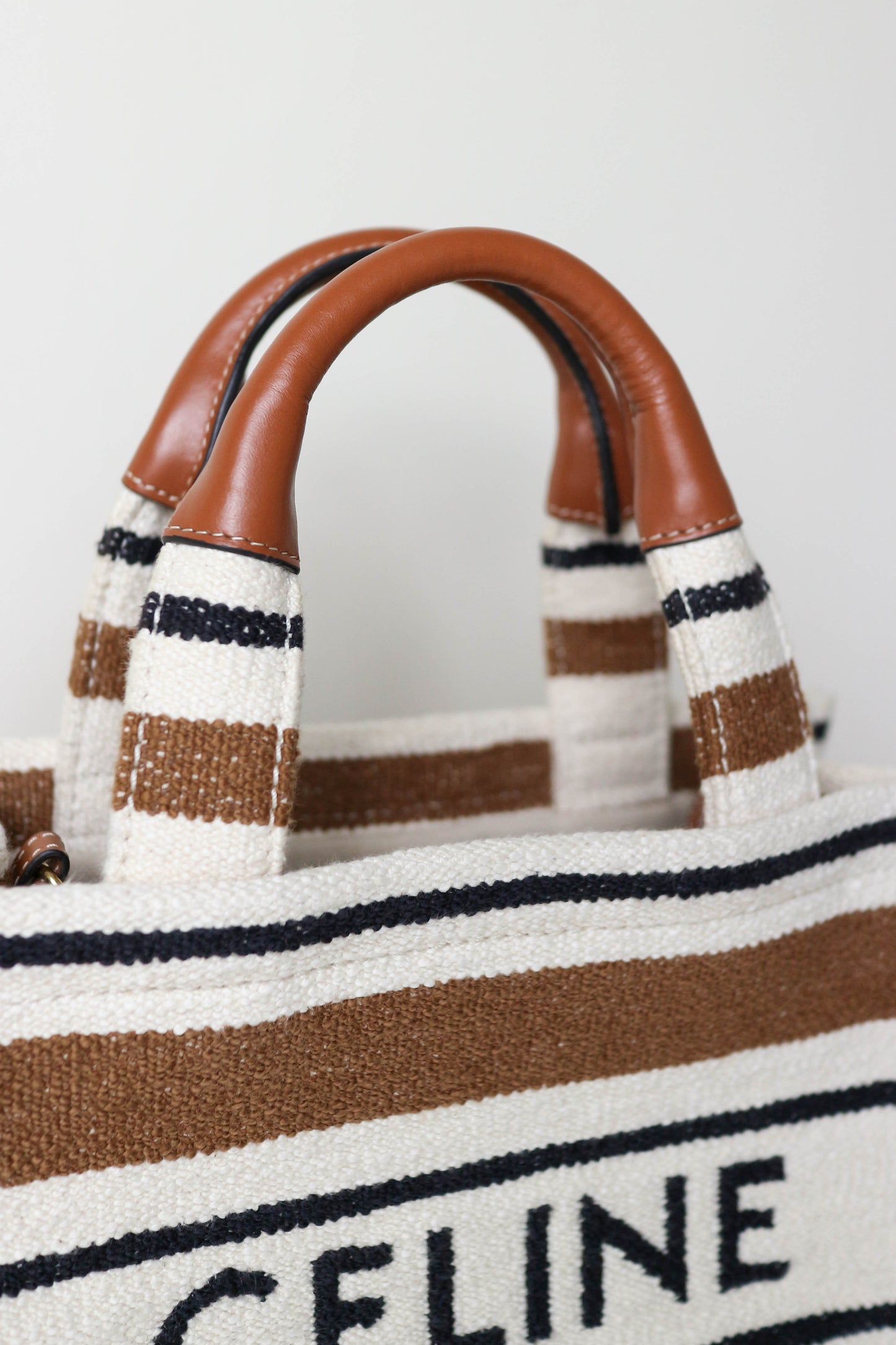 CELINE Mini Canvas Tote Bag Brown