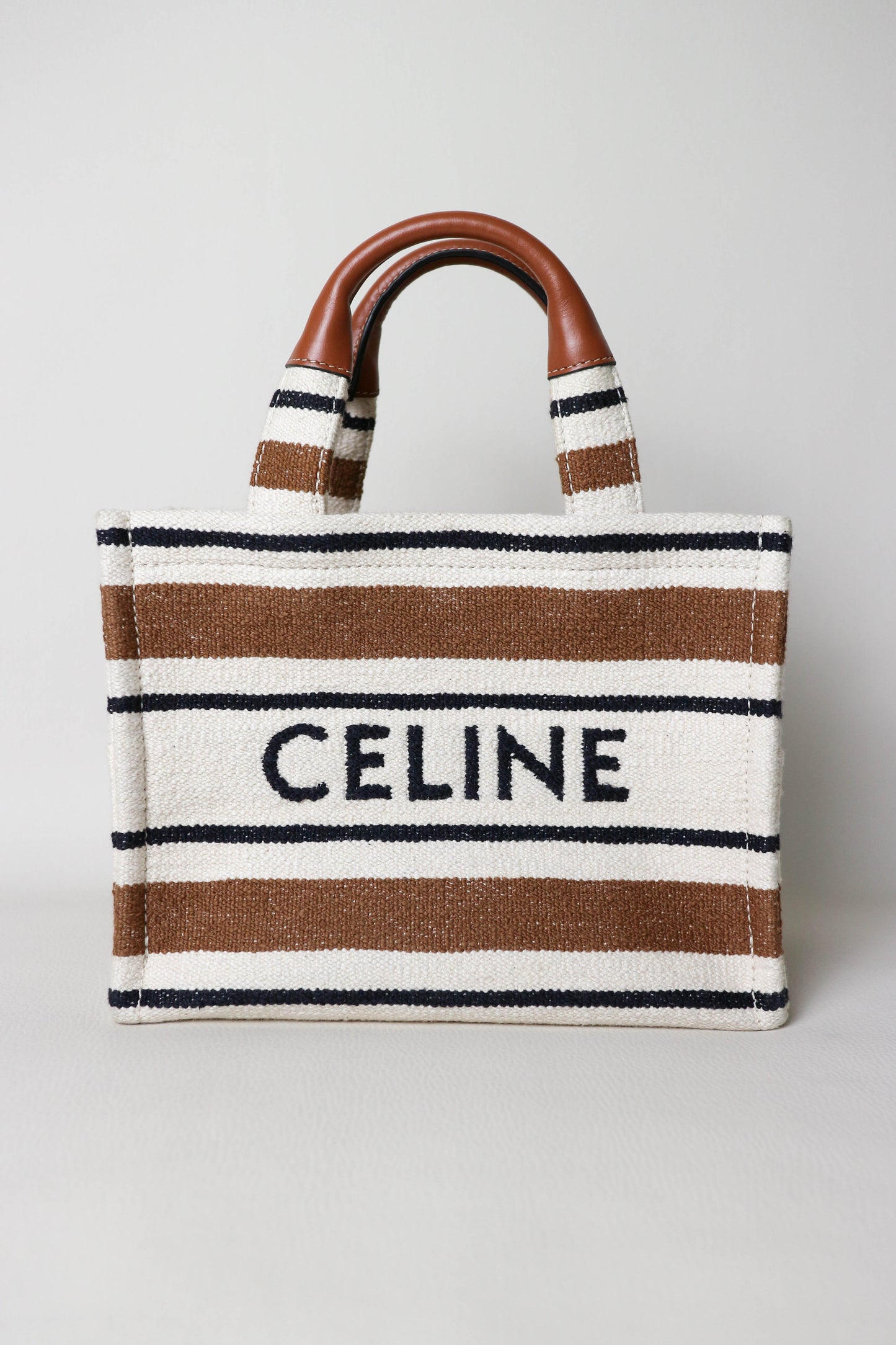 CELINE Mini Canvas Tote Bag Brown