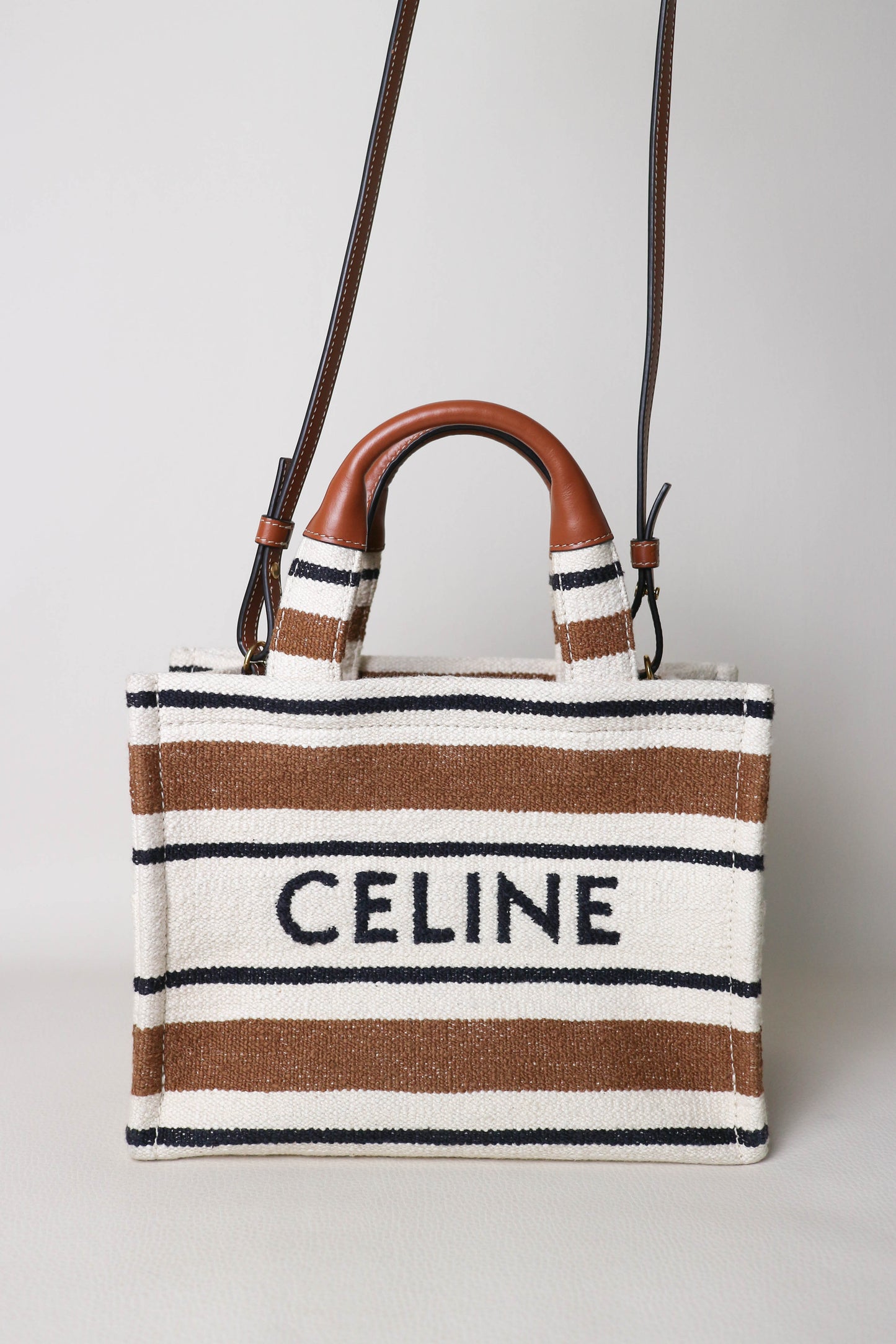 CELINE Mini Canvas Tote Bag Brown